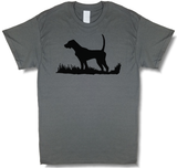 Bird Dog Profile Upland Hunting Charcoal Gray w/ Black Design Short Sleeve T-shirt - Modern Wild