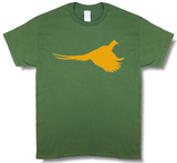 Rooster Pheasant Profile Upland Hunting Olive Green Short Sleeve T-shirt - Modern Wild