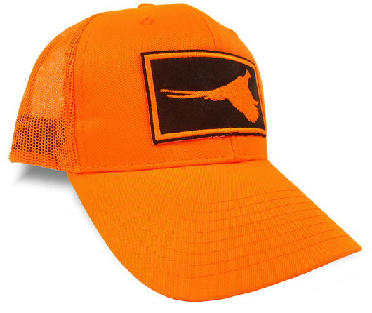 Rooster Silhouette, Blaze Orange Pheasant Hunting Trucker Cap