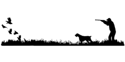 Wirehair Bird Dog, Quail Rise Upland Hunting Scene Decal