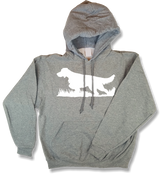 Bird Dog Silhouette Upland Hunting Oxford Gray Hooded Sweatshirt
