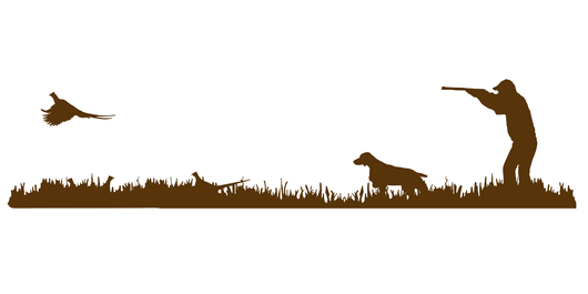 Brittany Bird Dog, Rooster Pheasant Upland Hunting Scene Decal