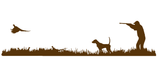 English Pointer Bird Dog, Rooster Pheasant Upland Hunting Scene Decal