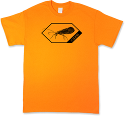 Caddis Dry Fly, Blaze Orange Short Sleeve, Fly Fishing T-Shirt