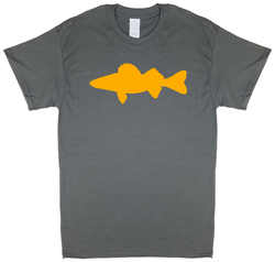 Walleye Profile, Fly Fishing, Charcoal Gray Short Sleeve T-shirt - Modern Wild