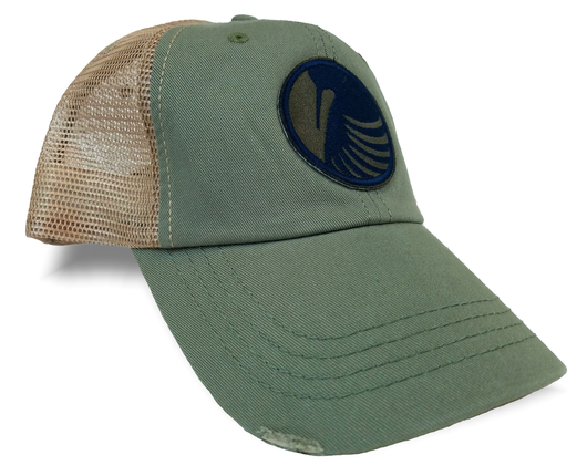 Woodcock Patch, Olive Green Distressed Trucker Upland Hunting Cap - Modern Wild