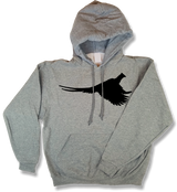 Rooster Pheasant Profile Upland Hunting Oxford Gray Hooded Sweatshirt